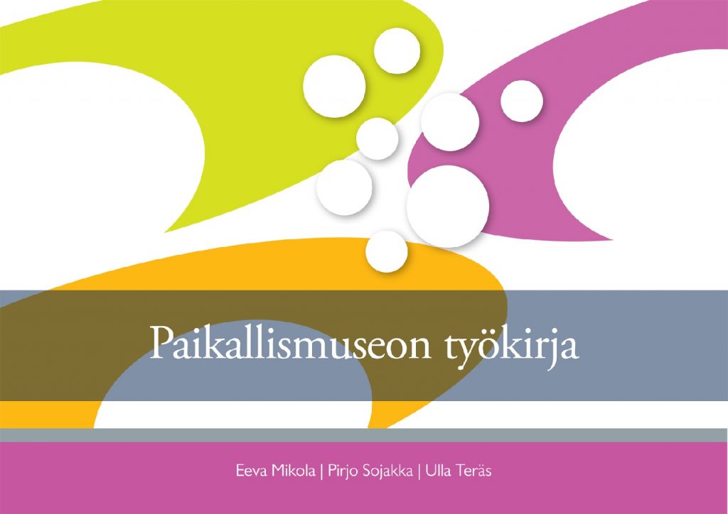Paikallismuseon työkirjan kansi , jossa on graafisia erivärisiä kuvioita.